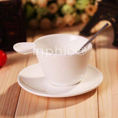 INPHIC-咖啡杯套裝辦公室喝水杯的白瓷附蓋附勺陶瓷杯子