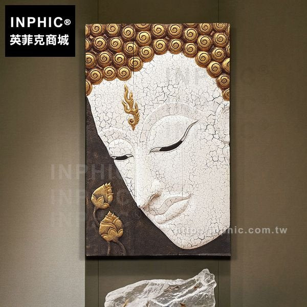 INPHIC-客廳泰國室內泰式會所牆上裝飾品東南亞壁飾佛臉浮雕木雕