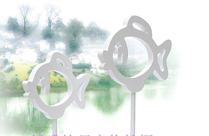 INPHIC-地中海風情家居裝飾品 木製擺件 白色套二魚一對