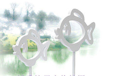 INPHIC-地中海風情家居裝飾品 木製擺件 白色套二魚一對