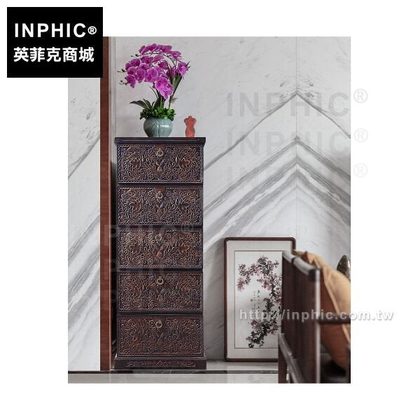 INPHIC-泰國雕花斗櫃五層抽屜傢俱東南亞儲物櫃客廳