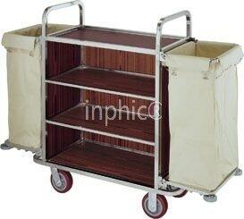 INPHIC-客房服務車房口車工作車清潔車毛巾收集車 米色布袋