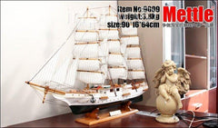 INPHIC-木製帆船模型 90釐米 商務超大氣派辦公桌面擺放 一帆風順