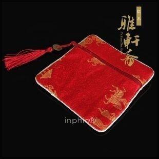 INPHIC-紅色拉鏈錦袋 佛珠配套用錦袋 珠寶 手串手鏈 佛珠袋