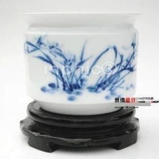 INPHIC-ZF-G307 景德鎮陶瓷器 青花釉裏紅手繪筆筒 蘭香 創意禮品 擺飾