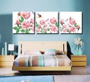 INPHIC-無框畫三聯客廳裝飾畫風景畫裝飾畫壁畫掛畫浪漫紅粉桃花