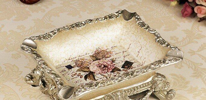 INPHIC-歐式復古大款樹脂煙灰菸灰缸 奢華花邊煙缸時尚家居裝飾擺件