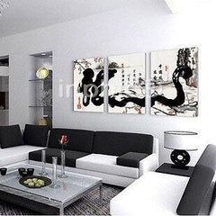 INPHIC-中國風龍客廳無框畫三聯畫辦公室裝飾畫中國風書房沙發背景牆畫