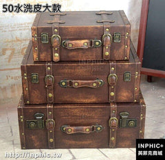 INPHIC-60cm奢華英倫復古大款皮箱老式手提箱創意收納箱擺設裝飾道具-50水洗皮大款