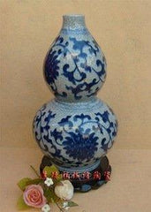 INPHIC-景德鎮陶瓷工藝品 官窯碎開片葫蘆瓶 青花藝術瓷器 擺設