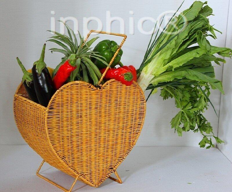 INPHIC-酷酷藤精品創意心形花籃架擺設盤子收納籃