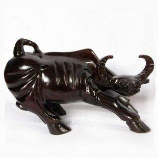 INPHIC-紅木工藝品木雕刻家居擺飾 華爾街牛鬥牛30cm