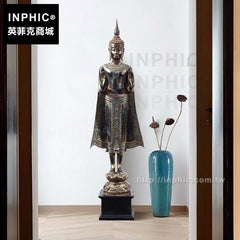 INPHIC-雕刻木擺設迎賓站佛泰式門廳會所東南亞落地大擺飾