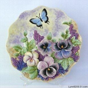 INPHIC-歐式鄉村 手繪陶瓷掛盤 蝶戀花 家居飾品擺設裝飾盤