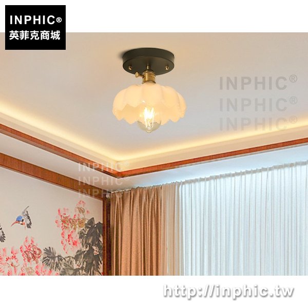 INPHIC-中式陽臺吸頂燈臥室復古玻璃走廊