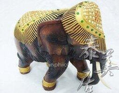 INPHIC-東南亞家居飾品 泰式工藝品 木雕擺飾 原木彩玻行走小象