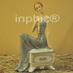 INPHIC-歐式現代家居飾品擺飾 樹脂工藝女郎首飾盒銀
