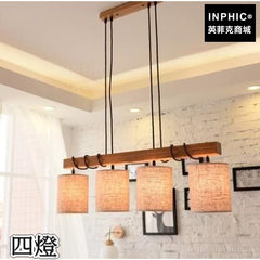 INPHIC-布藝吧臺現代木藝吊燈簡約長方形餐廳北歐新中式-四燈