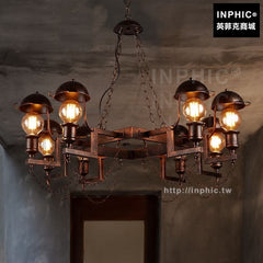 INPHIC-吊燈餐廳美式鐵藝主題酒店複古工業風客廳