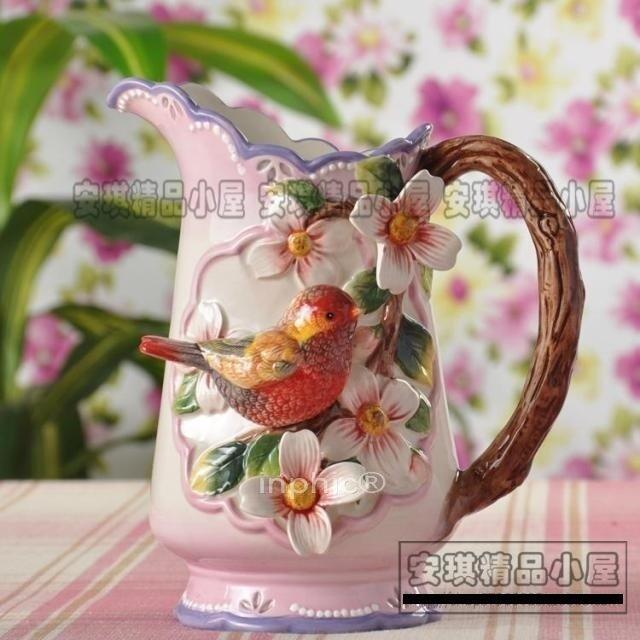 INPHIC-花香鳥語 紅鳥陶瓷花瓶花器水罐 飾品