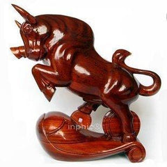 INPHIC-紅木工藝品木雕擺飾 旺財鬥牛 生肖華爾街牛