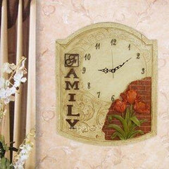 INPHIC-掛鐘創意歐式田園家用工藝品 樹脂紅色藍色鬱金香