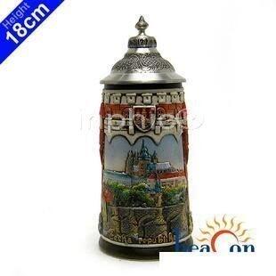 INPHIC-德國傳統手工浮雕彩繪【紅磚布拉格】德國 啤酒杯