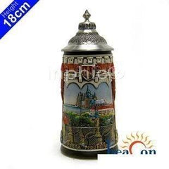 INPHIC-德國傳統手工浮雕彩繪【紅磚布拉格】德國 啤酒杯