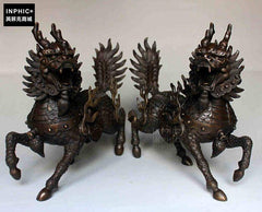 INPHIC-開光純銅麒麟辦公室一對銅麒麟工藝品客廳裝飾品喬遷