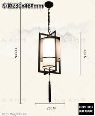 INPHIC-創意新中式鐵藝過道吊燈茶室餐廳陽臺燈具茶樓吧臺玄關裝飾小吊燈-小款280x480mm
