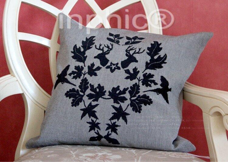 INPHIC-錦繡 方墊套 靠墊套 魔法樹 灰