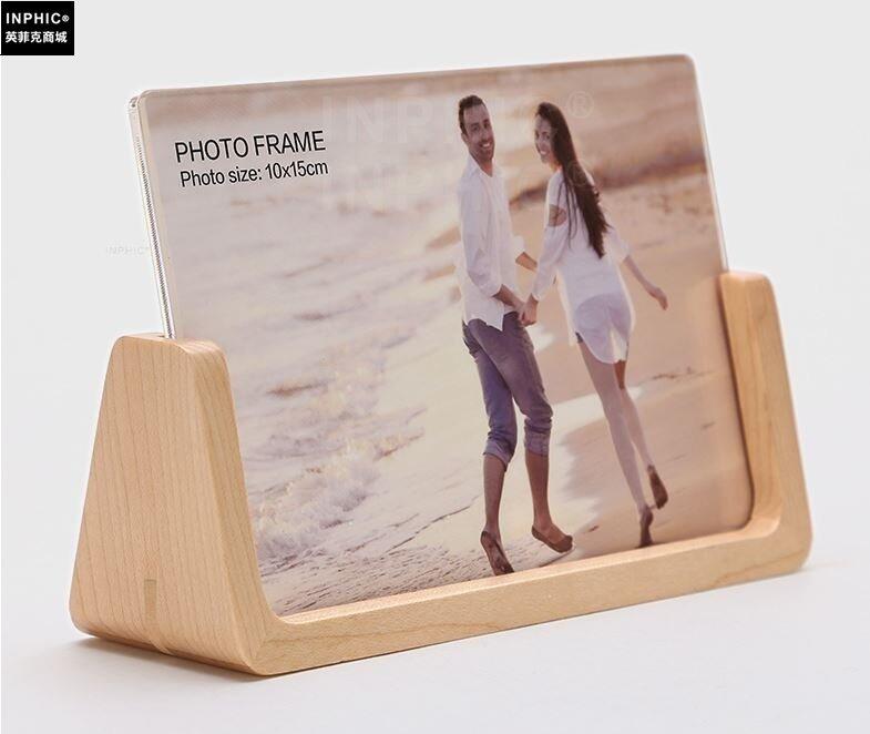 &hearts;精選暖心商品&hearts; 簡約實木6寸相框歐式亞克力相架木質創意結婚照相框擺臺