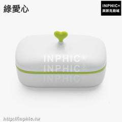 INPHIC-浴室洗澡香皂盒衛生間肥皂盒肥皂盒香皂帶蓋手工皂盒雙層瀝水皂盒-綠愛心