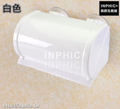 INPHIC-衛生間紙巾盒吸盤免打孔廁紙盒收納防水紙巾架廚房捲紙器衛生紙盒-白色