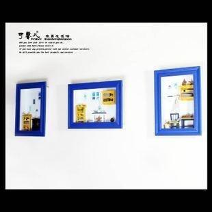 INPHIC-藍色地中海風裝飾框&middot;手工鏡框&middot;海洋框居家飾品【一套裝三個】