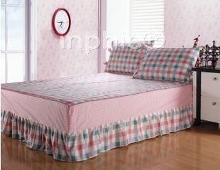 INPHIC-全棉床罩 格子純棉韓式公主床單