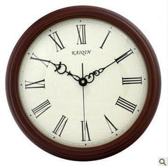 INPHIC-木製14吋掛鐘客廳歐式石英鐘創意靜音田園時鐘