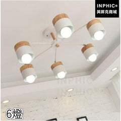 INPHIC-實木原木書房客廳燈具北歐田園吸頂燈LED燈條木藝-6燈