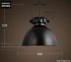 INPHIC- 工業風復古鐵藝酒吧咖啡美式燈餐廳鍋蓋吧臺設計師吊燈-E款