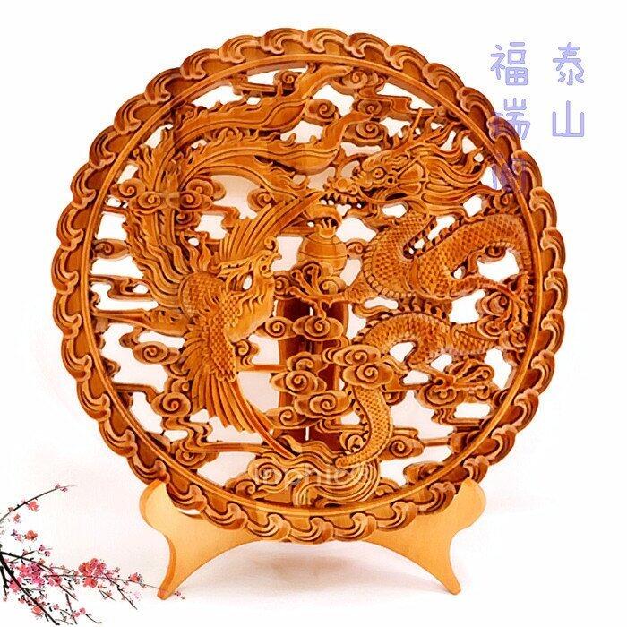 INPHIC-龍鳳呈祥 開光桃木龍鳳擺件 婚慶 避邪化煞 促姻緣 送和睦符