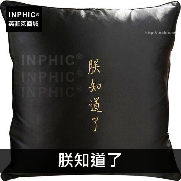 INPHIC-刺繡家居客廳龍紋靠墊文字抱枕水紋圖案-朕知道了