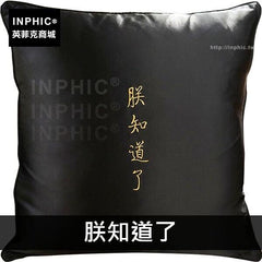 INPHIC-刺繡家居客廳龍紋靠墊文字抱枕水紋圖案-朕知道了