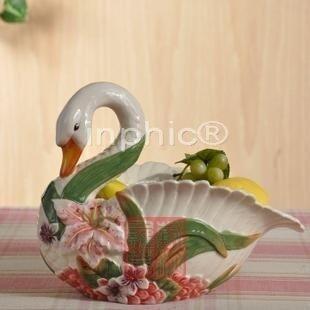 INPHIC-百合富貴竹天鵝陶瓷果盤歐式乾果水果盤