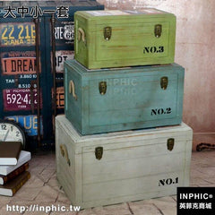 INPHIC-美式特大復古實木箱收納凳子創意試鞋凳茶幾箱子做舊風格整套-大中小一套