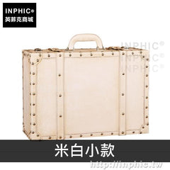 INPHIC-皮箱收納手提箱英倫典雅家居老式整理拍攝道具復古裝飾創意-米白小款