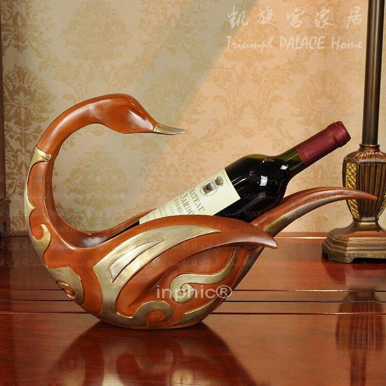 INPHIC-歐式天鵝紅酒架 家居擺飾 工藝品 天鵝水果盤