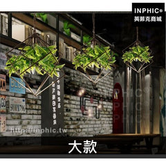 INPHIC-復古音樂服裝店咖啡店美式餐廳吊燈植物網咖田園花草燈具胡桃-大款