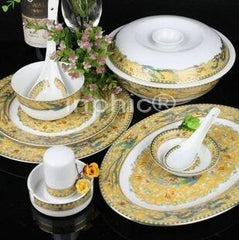 INPHIC-景德鎮陶瓷 中式 瓷圓型餐具套裝 描金龍鳳