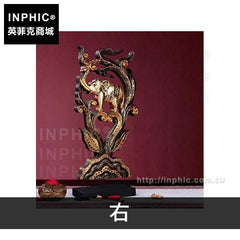 INPHIC-擺飾家居擺設裝飾桌面大象泰國裝飾客廳東南亞雕花金箔-右