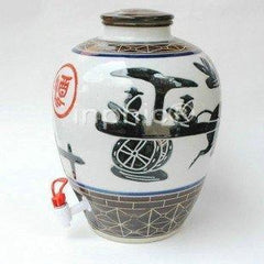 INPHIC-ZF-H003 景德鎮 陶瓷 壇 缸 白馬車 壇 中仙 帶龍頭 罐